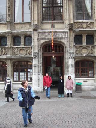 In front of the old Finance office, now Tourist office